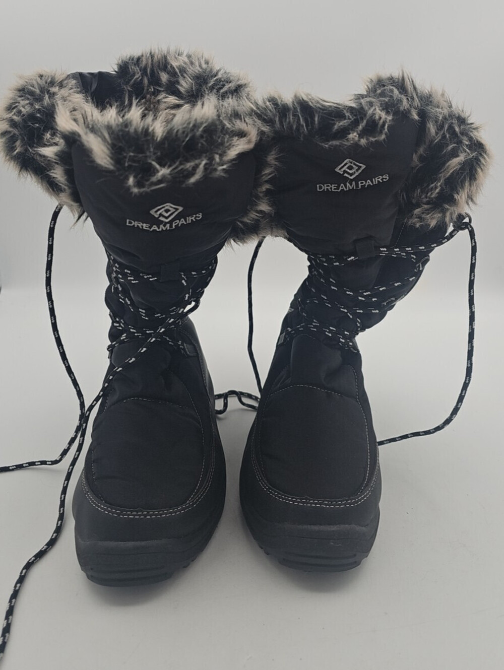 DREAM PAIRS Women Mid-Calf Winter Snow Boots Black Faux Fur Lined NWOB Size 9